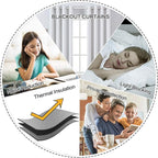 MIULEE Linen Texture Curtains for Bedroom Solid 100% Blackout Thermal Insulated Grayish White Curtains Grommet Room Darkening Curtains/Drapes for Living Room Nursery 52x63 Inch (2 Panels)