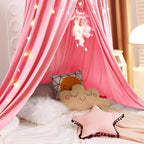Kertnic Decor Canopy for Kids Bed, Soft Smooth Playing Tent Canopy Girls Room Decoration Princess Castle, Dreamy Mosquito Net Bedding, Children Reading Nook Canopies in Home (Nordic Pink)