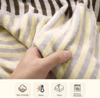 Lahome Brown Fleece Throw Blanket for Couch Double-Color Rainbow Fluffy Warm Cozy Bed Blanket Soft Fuzzy Modern Throw Blankets for Sofa Home Decor, Brown 50''x60''