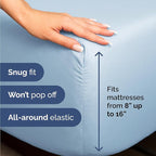 Twin Sheets Set 4 Piece - Includes 2 Pillowcases - Bed Sheets Twin Size - Soft Hotel Luxury Bedding - Cooling, Comfy, Cozy & Breathable - 1 Flat & 1 Fitted & 2 Pillowcases w/ Deep Pockets - Baby Blue