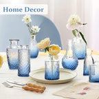 22 Pack Bud Vase in Bulk - BEAHOT Blue Flower Vases for Wedding Decorations, Glass Vase for Table Decorations, Small Vase for Home, Mother's Day, Centerpieces, Party, Office (Blue Gradient)