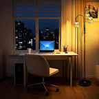 Lightdot 70IN Dimmable Floor Lamp for Living Room, 3 Light LED Tree Floor Lamps with 3Pcs Glass Globe, 3000K Soft Warm White for Wedding/Party, Mid Century Standing Tall Lamp for Bedroom/Office-Black