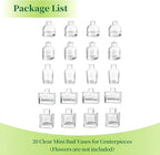Small Glass Bud Vases for Centerpieces - Hewory 20pcs Clear Sturdy Cute Flower Vases Bulk, Mini Bottle Vase for Wedding Home Decor Birthday Party Events Mother's Day Bridal Shower Gifts Table Decor