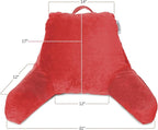 Nestl Reading Pillow Standard Bed Pillow, Back Pillow for Sitting in Bed Shredded Memory Foam Chair Pillow, Reading & Bed Rest Pillows Cherry Red Back Pillow for Bed, Bed Chair Arm Pillow with Pockets