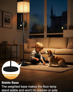 Lightdot 68IN Black Floor Lamp Dimmable Linen Shade LED Floor Lamps with 3000K Soft Warm White for Wedding/Party, Modern Tall Lamp for Living Room/Bedroom (Bulbs Included)