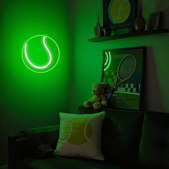 Tennis Neon Sign - Dimmable Sport Wall Decor With USB Power, Tennis Gifts for Women & Men, LED Neon Lights for Girls Women Man Tennis Fan Accessories Decor Stuff