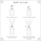 Reed Diffuser Set, 6.76 fl oz Jasmine Scented Oil Diffuser, Home Fragrance with Reed Sticks for Bedroom, Office, Bathroom Shelf Decor & Gifts