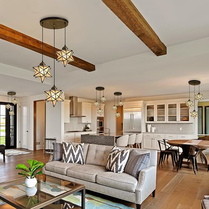 Frosted White Glass Chandelier for Dining Room Pendant Lights for Kitchen Island Light Fixture Modern Farmhouse Chandeliers with Warm Light Oiled Bronze