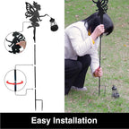 Fairy Garden Accessories Lawn Ornaments 1 Pair - Solar Lights Halloween Decorations Outdoor Garden Statue, Metal Stakes Decorative Figurines for Yard Decor, Patio (Type A Color-Shifting Lighting)