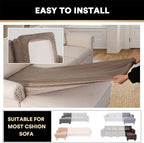 PrinceDeco Sectional Couch Covers Velvet Couch Cover for Dogs Washable L Shaped Couch Cover 1 Piece Individual Sectional Couch Covers with Elastic Bottom(Chaise Lounge,Taupe)