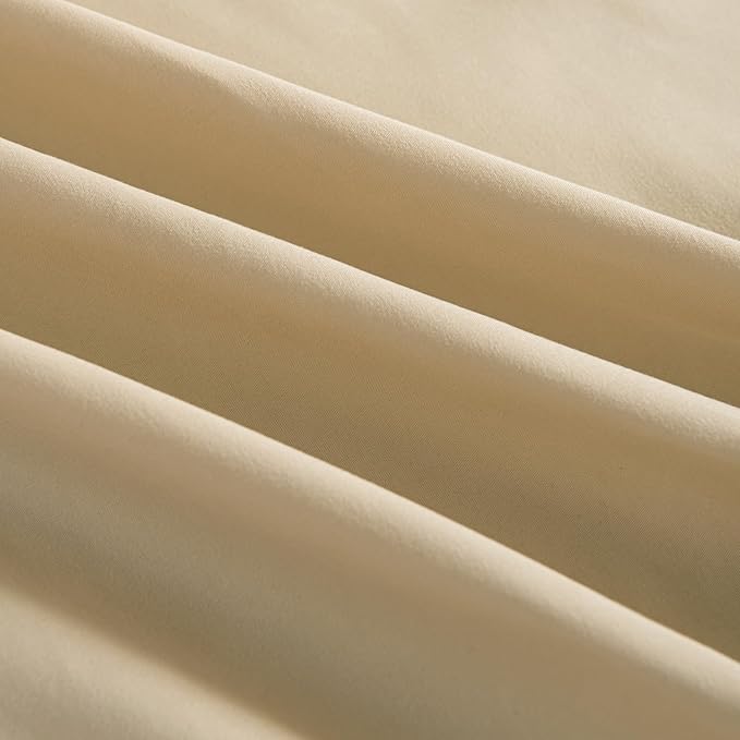 Bed Skirt, Full Size Ruffled Bed Skirt with Split Corners, 14 Inch Drop Dust Ruffle Bed Skirt with Platform, Full -14 Inch, Light Camel