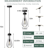 Espird Raindrop Pendant Lights - Matte Black Pendant Lights Kitchen Island, Teardrop Island Lights for Kitchen Set of 3 Modern Chandelier Pendant Light for Bedroom Bathroom Living Room