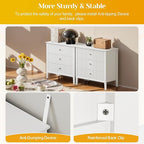 Large White Fluted 3 Drawer Dresser Set of 2, Chest of Drawers with Ball Bearing Slide Modern 30 inch Tall Wood Nightstand with Spacious Storage for Bedroom Hallway Living Room Entryway