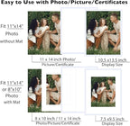 12 Packs 11x14 Picture Frames, Display 8x10 with Mat or 11x14 Without Mat, Gallery Wall Frame Set, 11 by 14 Frames Bulk Set of 12 Collage Wall Decor Photo Frames Set for Wall, White