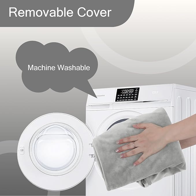 MeMoreCool Square Stuffed Pouf Ottoman Foot Rest, Floor Pouf Foot Stool with Foam Chunk Filling, Soft Stuffed Ottoman Footrest for Living Room, Light Grey