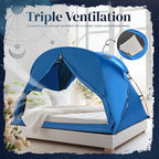 Bed Tent Canopy Queen, Blackout Portable Sleep Tent Easy Setup, Breathable Mesh, Privacy Curtains for Adults, Ideal for Indoor