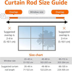 Amazon Basics Adjustable Easy to Install Blackout Curtain Rod for Bedroom and Living Room, 88" to 120", Black