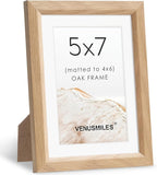 5x7 Picture Frame Natural Solid Oak Photo Frames with 4x6 Removable Mat Wall Hanging Large Handcrafted Frame with HD Plexiglass Wall and Tabletop Display Large Poster Frame