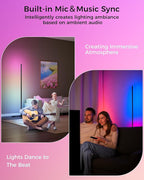 LED Corner Lamp, 65" RGB Corner Floor Lamp with 16 Million DIY Colors, 216 Dynamic Light Effects and Music Sync - App and Remote Control LED Lamp for Bedroom, Living Room, Gaming Room