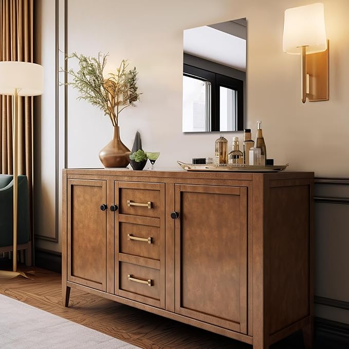 Mirrorons Bathroom Vanity Mirror 24" x 32", Frameless Mirror with Polished Edge, Hangs Horizontally or Vertically. Upgraded Shatterproof Bathroom Mirror for Wall.