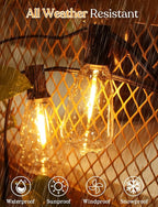 200FT Outdoor Lights for Patio – Dimmable String Lights for Outside with Remote – LED Hanging Lihgts Waterproof Shatterproof ST38 Edison Bulbs for Backyard Cafe Bistro Porch Christmas Party