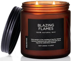 M&SENSE Blazing Flame Warm Winter Scented Candles, 11.6oz 70 Hours Long Lasting Candle for Home Decor Housewarming Gift, 2 Cotton Wick Natural Soy Wax Candle for Thanksgiving Chritsmas Holiday
