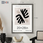 VCK 20x28 Picture Frame 3 Pack, Gray Solid Wood Poster Picture Frame, Exclusive Wood Grain, Wall Mounting Hanging