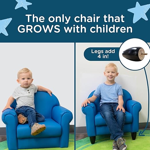 Children's Factory As We Grow Toddler Chair, Deep Water, CF805-195, Flexible Seating for Daycare or Preschool, Kids Reading Chair, Playroom Furniture
