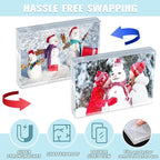 5 Pack 3.5 x 5 inches Acrylic Picture Frame Desktop Frameless Photo Frame Double Sided Transparent Acrylic Frame Clear Horizontal Magnetic Frame for Desk Desktop Display Pictures Holder