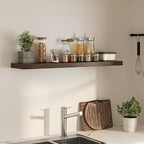 Floating Shelves for Wall, 48" W x 9.3" D x 1.5" H, Wooden Wall Mounted Display Shelves with Invisible Brackets for Living Room, Bedroom, Bathroom, Kitchen Decor and Storage, Set of 1, Walnut