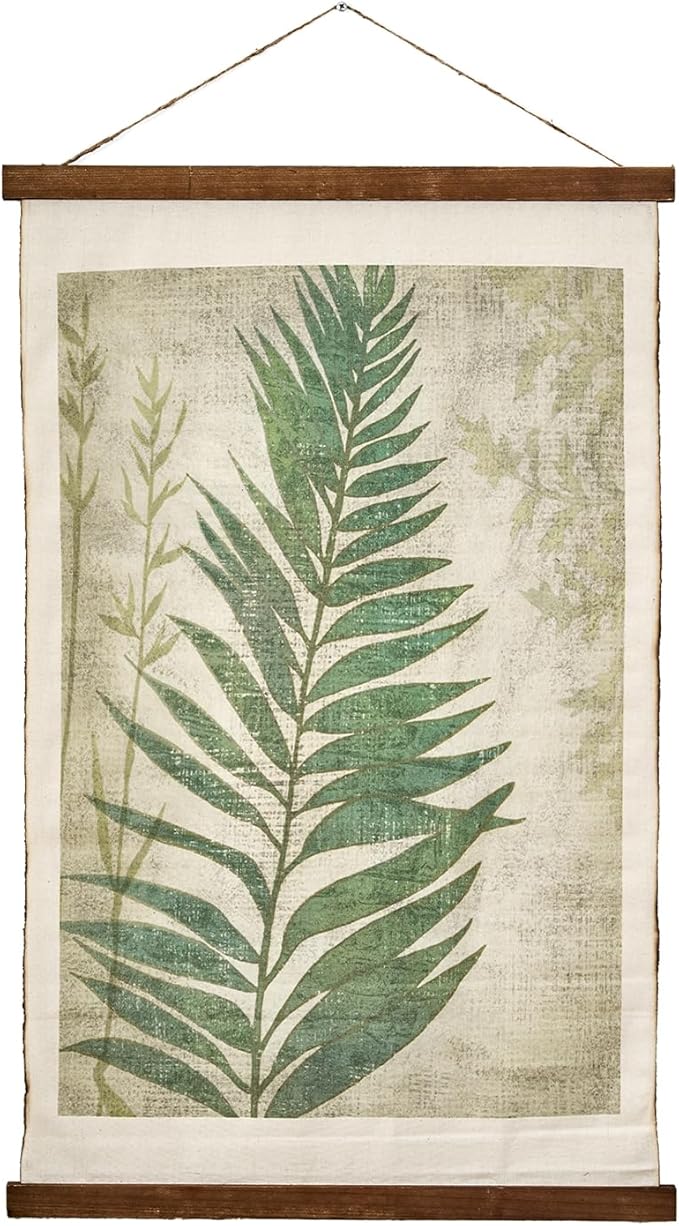 American Art Decor Leaf Wall Scroll Tapestry with Rope