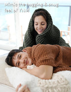 YnM Chunky Throw Blanket, Medium-Weight, Hand Knitted, Skin Friendly, Ventilated and Breathable, Machine Washable, Home Décor Piece for Couch, Sofa and Bed (Olive, 40x50 Inch)