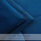 EASELAND Oversized King Down Alternative Comforter - Quilted Duvet Insert for All Seasons, Soft Lightweight with Corner Tabs, Summer Winter Warm Bedding, Navy 98x116 Inches