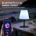 Shower Lamp with Dual Pairing Speaker, IP44 Water-Resistant Cordless Outdoor Table Lamp with Speaker RGB Lights, Rechargeable Portable for Outdoor & Inside Shower, Bathroom Patio Garden Party