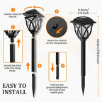 GIGALUMI Solar Lights Outdoor Waterproof, 6 Pack Flickering Flame LED Lights, Garden Decor for Yard, Patio, Landscape, Planter, Walkway