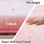Round Rug 7x7Feet for Living Room: Pink Shag Round Area Rugs for Living Room-7x7Feet Large Ultra Soft Fluffy Carpet for Girls Bedroom- Pink Shaggy Rugs for Bedroom, Nursery Room