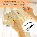 Hotop 30 Pcs Metal Drapery Curtain Rings 0.98/1.26/1.65 inch Interior Diameter and 30 Pcs Hanging Curtain Drapery Pin Hooks for Window Door Shower(25 mm,Black)