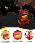 Camping Oil Lantern，Oil Lamp with Cooker Stove，Fuel Lamp for Outdoor，Portable Oil Lamp，Portable and Convenient for Heating and Cooking (Red)