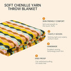 Soft Chenille Yarn Throw 36"x48", Handmade Knit Throw Blanket, for use in All Seasons, Soft Cozy Warm Knitted Blanket for Bed Sofa, Couch Chair, Living Room(1.15Ib)