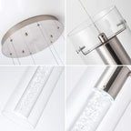 Pendant Lights Kitchen Island Kitchen Lights Modern Crystal Bubble Glass Pendant Ceiling Light Fixture for, Dining Room, and Restaurant - 48W Integrated LED Hanging Light Dimmable.(6-Light)