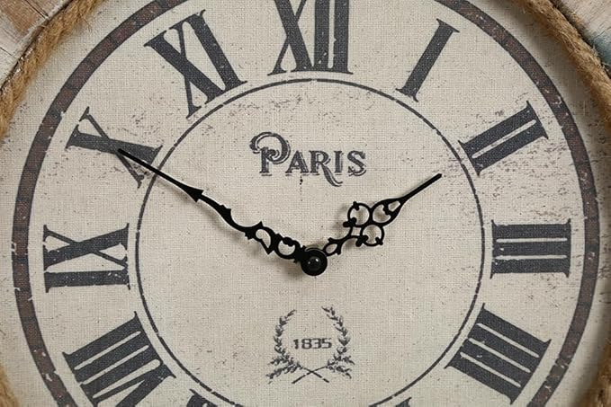 Vintage 24 Inch Wall Clocks,Quartz Silent Non Ticking,Battery Operated,Roman Numeral Style,for Bedroom, Kitchen,Living Room Farmhouse Rustic