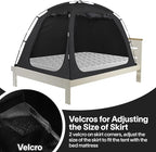 EighteenTek Bed Tent Full Size Bed Canopy, Light Reducing Sleeping Tent Lightweight Portable Indoor Tent Breathable Privacy Space on Bed with 2 Doors for Adults Kids Autism (Full, Black)
