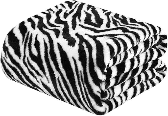 MERRYLIFE Throw Blanket for Couch Bed | Soft Decorative Ultra-Plush Colorful Oversized | Twin Size Travel Blanket Plush|(60" 90", Zebra)