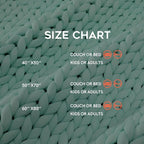 YnM Cooling Chunky Throw Blanket, Medium-Weight, Hand Knitted, Skin Friendly, Ventilated and Breathable, Machine Washable, Home Décor Piece for Couch, Sofa and Bed (Menthe Green, 50x70 Inch)