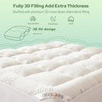 BEDLORE Queen Mattress Topper Viscose Derived from Bamboo, Thick Pillow Top Mattress Pad with Stretchable Pockets for 6-18 inches Mattress, Soft Breathable Mattress Topper for Back Pain Relief