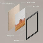 SIGNWIN Framed Arizona Texas Mountain Valley Wall Art, Set of 4 Landscape Wall Decor Prints, Nature Wilderness Wall Décor for Living Room, Bedroom - 11"x14"x 4 Black