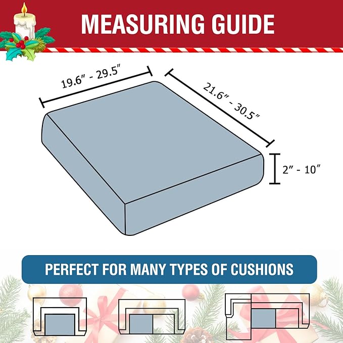 H.VERSAILTEX Christmas Sofa Slipcover Fleece Stretch Couch Cushion Cover Furniture Protector Seat Cushion Snowflakes Sofa Cover for Christmas (1 Piece Armchair Cushion Covers, Snowflakes)