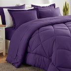 CozyLux Queen Comforter Set Purple - Bed in a Bag Queen Size 7 Pieces, Luxury Soft Bed Set for All Seasons, Bedding Set with Down Alternative Comforter, Sheets, Pillowcases & Shams
