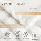 Latepis White Faux Fur Throw Blanket Cozy Bubble Blankets Soft Fuzzy Thick Living Room Blanket for Couch Sofa Bedroom Plush Warm Fluffy Blanket for All Seasons Luxury Throw 50x60 Inch, 860gsm