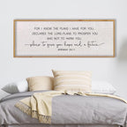 LuZhiQiang Bible Verse Jeremiah 29:11 Wall Art 40"x15" Large Scripture Christian Blessing Decor Plans To Give You Hope And A Future Sign (Wood)